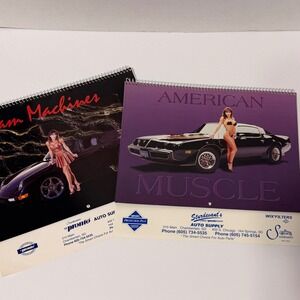 Vintage 1998 American Muscle Cars Pinup Calendars Sturdevant's Auto Supply 2pk‎
